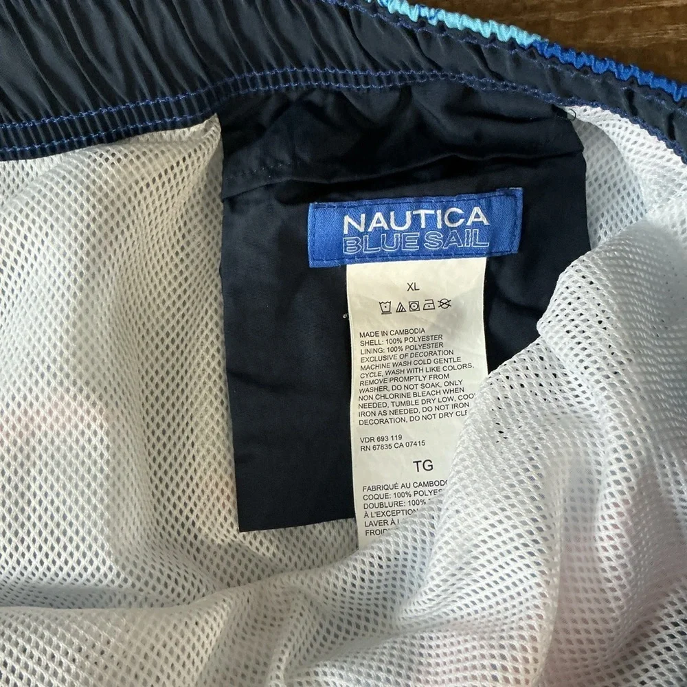 Nautica Blue Sail Tropical Blue and Orange Swim Shorts XL